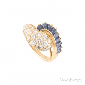 Oscar Heyman Diamond Sapphire Ring 1.19ct G/VS
